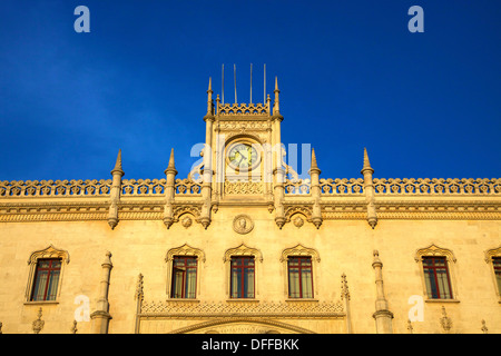 Il Rossio stazione ferroviaria, Lisbona, Portogallo, Sud ovest Europa Foto Stock