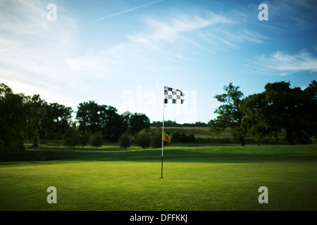 Vista del putting green a Reigate Hill Golf Club Foto Stock