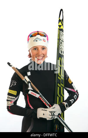 Park City, Utah, Stati Uniti d'America. 3° Ott, 2013. Kikkan Randall, 29 da Anchorage in Alaska, - Cross Country. USOC Olympic vertice di Media Park City, Utah © Erich Schlegel/ZUMAPRESS.com/Alamy Live News Foto Stock