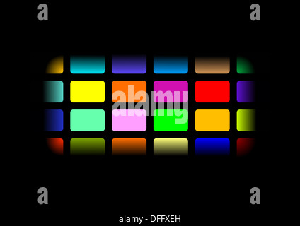 Abstract multi-colore di sfondo: scintille luminose sul nero Foto Stock