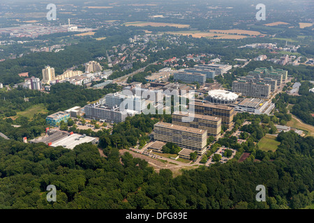 Vista aerea, Ruhr-University Bochum, strofinare, Bochum Ruhr, Nord Reno-Westfalia, Germania Foto Stock