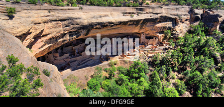 Anasazi cliff dwellings, Cliff Palace, il nido di rondini, Mesa Verde National Park, COLORADO, Stati Uniti Foto Stock