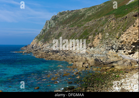 Massi di granito a valle Lettino spiaggia ,Porth Nanven vicino a St appena, Cornwall, Inghilterra, UK Credit: David Levenson/Alamy Foto Stock