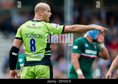 Leicester, Regno Unito. 05 ott 2013.Azione da Aviva Premiership Round 5 match tra Leicester Tigers e Northampton santi ha giocato a Welford Road, Leicester Credit: Graham Wilson/Alamy Live News Foto Stock