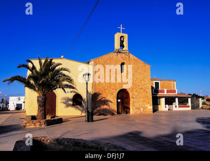 Chiesa di San Ferran - piccola città sull'isola di Formentera, isole Baleari, Spagna Foto Stock