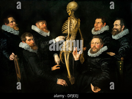 L'osteologia lezione di dr Sebastiaen Egbertsz 1609 Nicolaes Eliasz Pickenoy Museo di Pittura Olandese Olandese Foto Stock