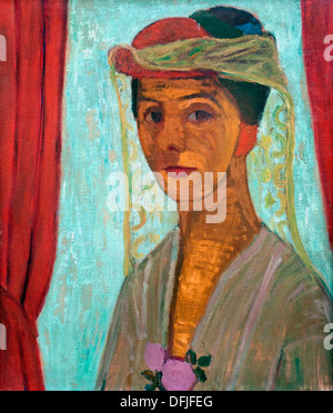 Autoritratto con il cappello e il velo 1906 Paula Modersohn Becker 1876-1907 il tedesco in Germania Foto Stock
