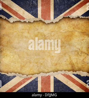 Grunge bandiera britannica e la mappa vecchia Foto Stock
