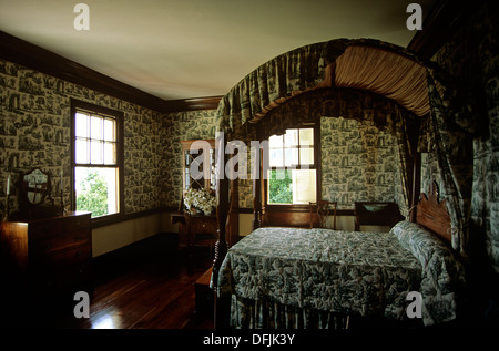 Camera da letto, grande casa, Rose Hall Plantation, Giamaica Foto Stock