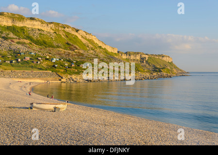 Chesil Beach, Portland, Weymouth, Jurassic Coast Sito Patrimonio Mondiale, Dorset, Inghilterra Foto Stock