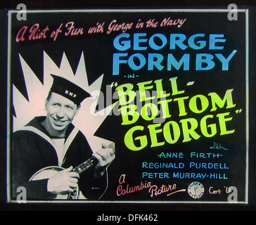 George Formby Bell Fondo George cinema diapo da proiezione 1944 Foto Stock