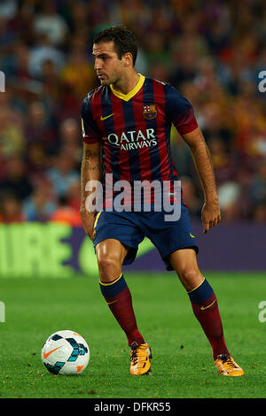 Barcellona, Spagna. 5 Ottobre, 2013. Cesc Fabregas (FC Barcelona), durante la Liga partita di calcio tra FC Barcelona e Real Valladolid, allo stadio Camp Nou a Barcellona, Spagna, sabato 5 ottobre, 2013. Foto: S.Lau Credito: dpa/Alamy Live News Foto Stock