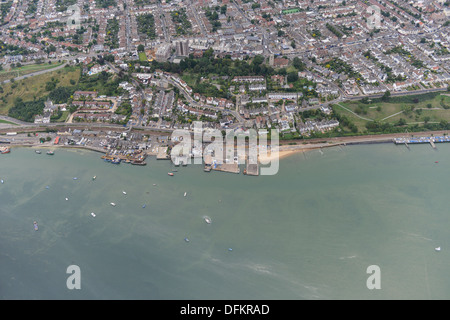 Fotografia aerea della Leigh-On-mare fronte mare Foto Stock