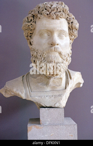 Busto di imperatore romano Settimio Severo (193-211 AD) Foto Stock