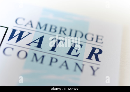 Una chiusura del Cambridge Water Company logo su una carta intestata Foto Stock