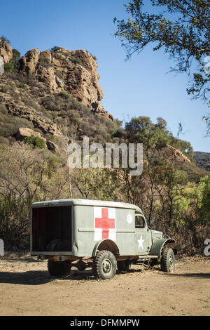 Malibu Creek State Park la casa per i resti del set per esterni della televisione il leggendario programma M*A*S*H. Foto Stock