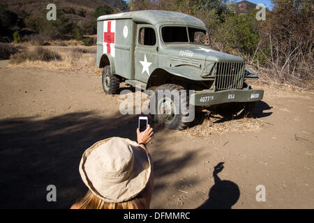 Malibu Creek State Park la casa per i resti del set per esterni della televisione il leggendario programma M*A*S*H. Foto Stock