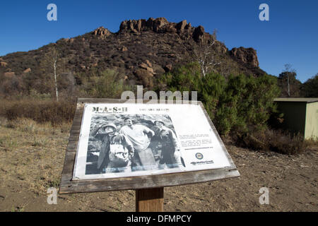 Malibu Creek State Park la casa per i resti del set per esterni della televisione il leggendario programma M*A*S*H. Foto Stock