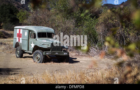 Malibu Creek State Park la casa per i resti del set per esterni della televisione il leggendario programma M*A*S*H. Foto Stock