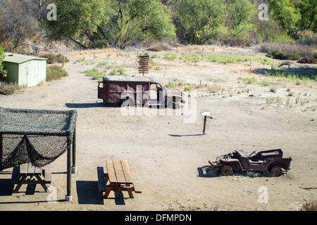 Malibu Creek State Park la casa per i resti del set per esterni della televisione il leggendario programma M*A*S*H. Foto Stock