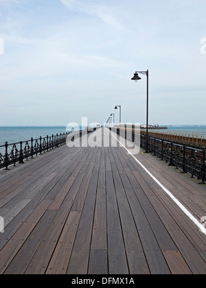 Isola di Wight Ryde pier che è aperto ai pedoni, vetture e un treno e include un ferry terminal alla fine Foto Stock