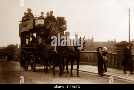 Nottingham Bamford Bus a cavallo nel 1908 Foto Stock