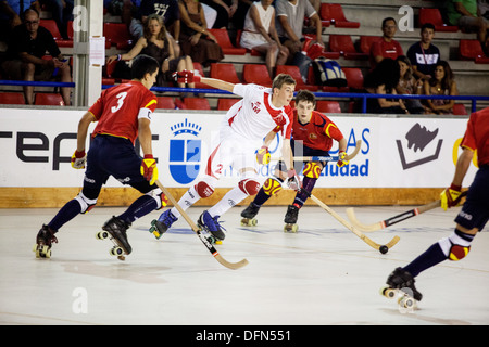 Inghilterra e Spagna U17 Rullo europeo Campionato di Hockey, Madrid 2013 Foto Stock
