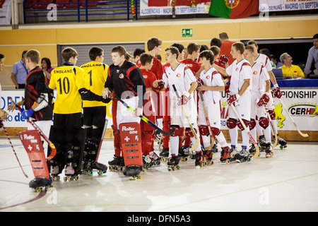 Inghilterra v Svizzera U17 Rullo europeo Campionato di Hockey, Madrid 2013 Foto Stock