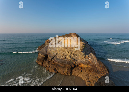 Playa de Catedrales, Praia das Catedrais, Spiaggia delle cattedrali, formazioni rocciose, spiaggia, costa, Oceano Atlantico, vicino a Ribadeo, Foto Stock