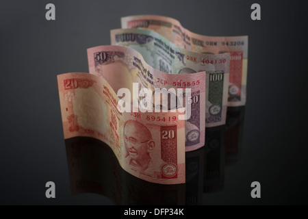 Variazioni di Rupie indiane Foto Stock