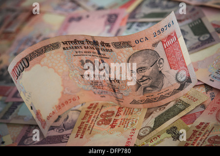 Variazioni di Rupie indiane Foto Stock