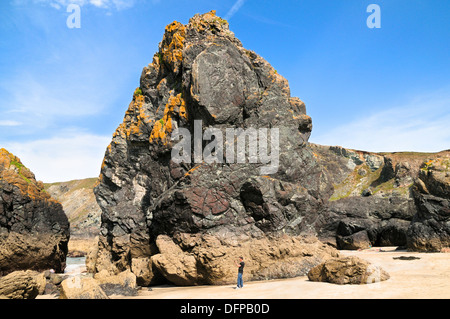 Kynance Cove sulla penisola di Lizard, Cornwall, Regno Unito Foto Stock