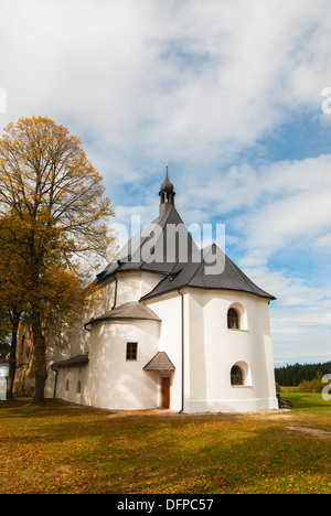 La Chiesa cattolica, Pohori na Sumave, Boemia del Sud, Repubblica Ceca Foto Stock