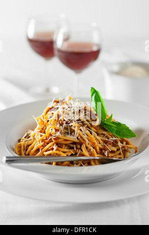 Spaghetti alla bolognese il cibo italiano Foto Stock