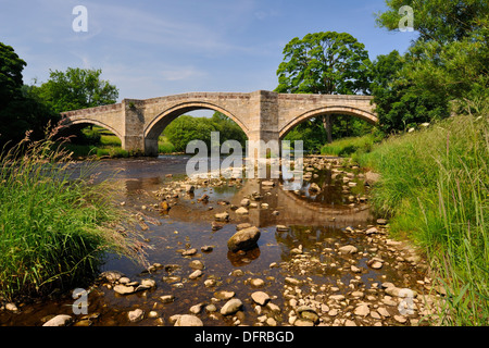 Estate secche sotto Barden Bridge, Wharfedale, Yorkshire Dales National Park, Inghilterra Foto Stock