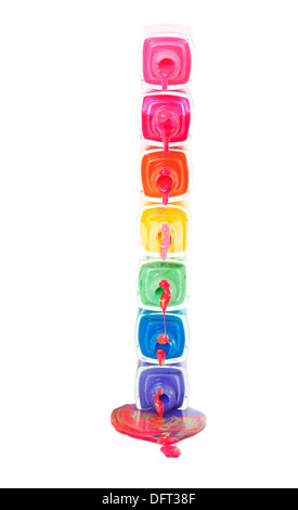 Una pila di gocciolamento per unghie Foto Stock