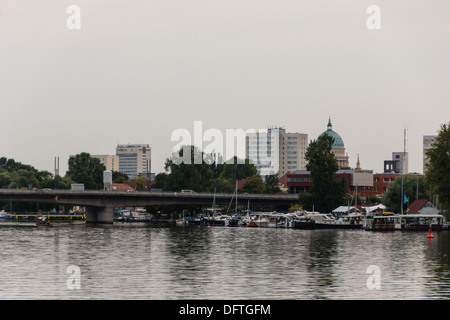 Lo skyline di Potsdam dal mare Foto Stock