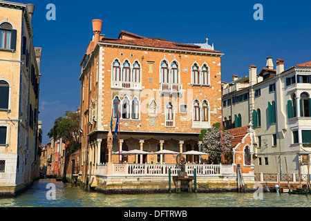 Gotico veneziano palazzi sul Canal Grande di Venezia, venezien, Italia Foto Stock