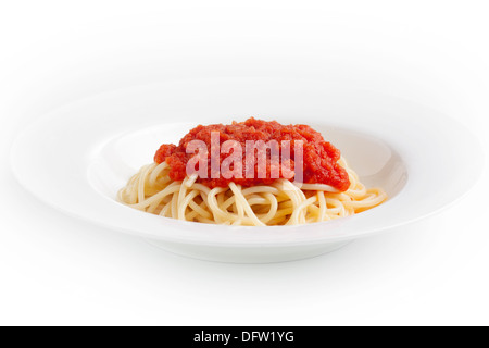 Spaghetti con salsa di pomodoro Foto Stock