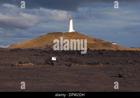 Penisola di Reykjanes dove il Mid-Atlantic Ridge si innalza al di sopra del livello del mare per formare l'Islanda. Foto Stock