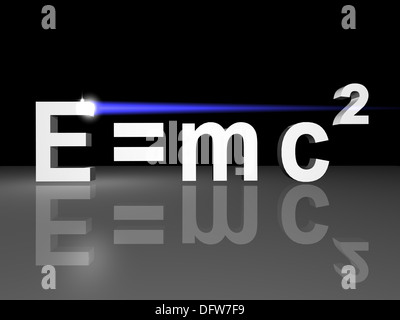 3D immagine digitale - la formula di Einstein Foto Stock