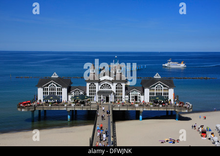 Molo di Sellin, Ruegen isola, Mar Baltico, Meclemburgo-Pomerania, Germania Foto Stock