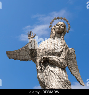 Vergine Maria de Quito statua, El Panecillo Hill, Quito Pichincha Provincia, Ecuador, Patrimonio Mondiale dell Unesco Foto Stock
