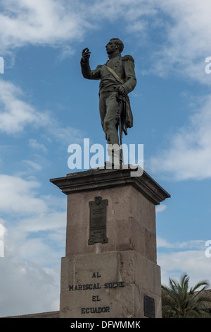 Esercito Generale Antonio José de Sucre statua, Quito Pichincha Provincia, Ecuador Foto Stock