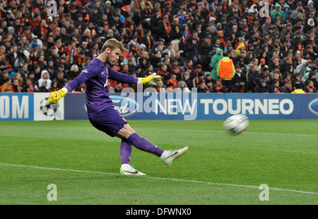 David De Gea durante la partita Shakhtar vs manchester united Foto Stock