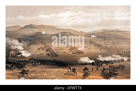 La "carica della luce Brigata" a Balaklava guidati dal generale maggiore conte di Cardigan Ottobre 1854 Foto Stock