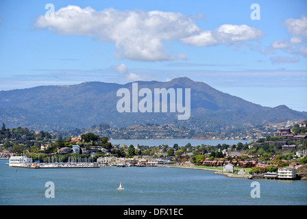 Vista di tiburon Belvedere Mill Valley Mt. Tamalpais e Sothern Marin County Foto Stock