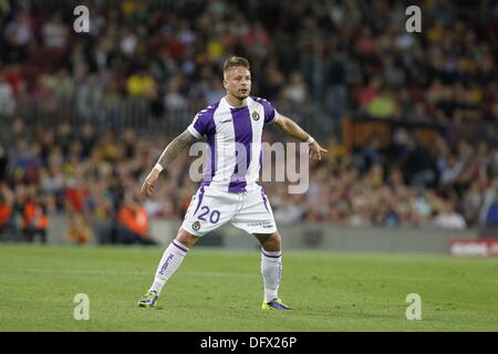 Barcellona, Spagna, 5 ottobre 2013. 5 Ottobre, 2013. Patrick Ebert (Valladolid) Calcio : Spagna " Liga Española" corrispondono tra Barcellona e Valladolid, allo stadio Camp Nou a Barcellona, Spagna, 5 ottobre 2013 . © AFLO/Alamy Live News Foto Stock
