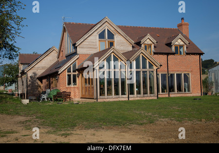 Nuovo telaio in legno e hemcrete eco costruire con grande quercia sala sun Mickleton REGNO UNITO Foto Stock