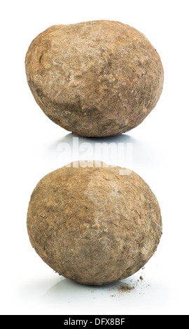 Due sfere di pietra. Pezzo di pietra. Forma a sfera Foto Stock